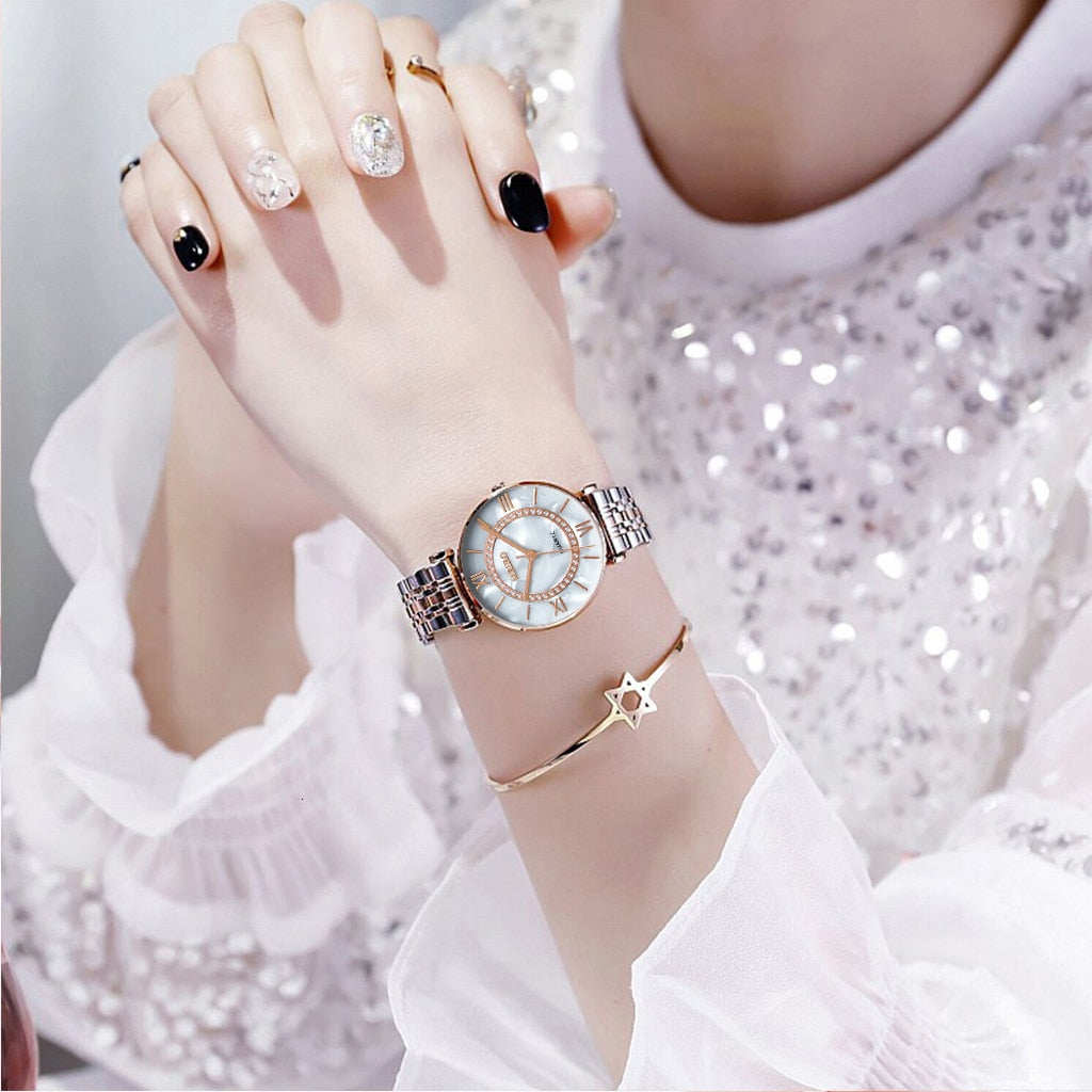 Vansvar Luxury Stainless Steel Watch for Women