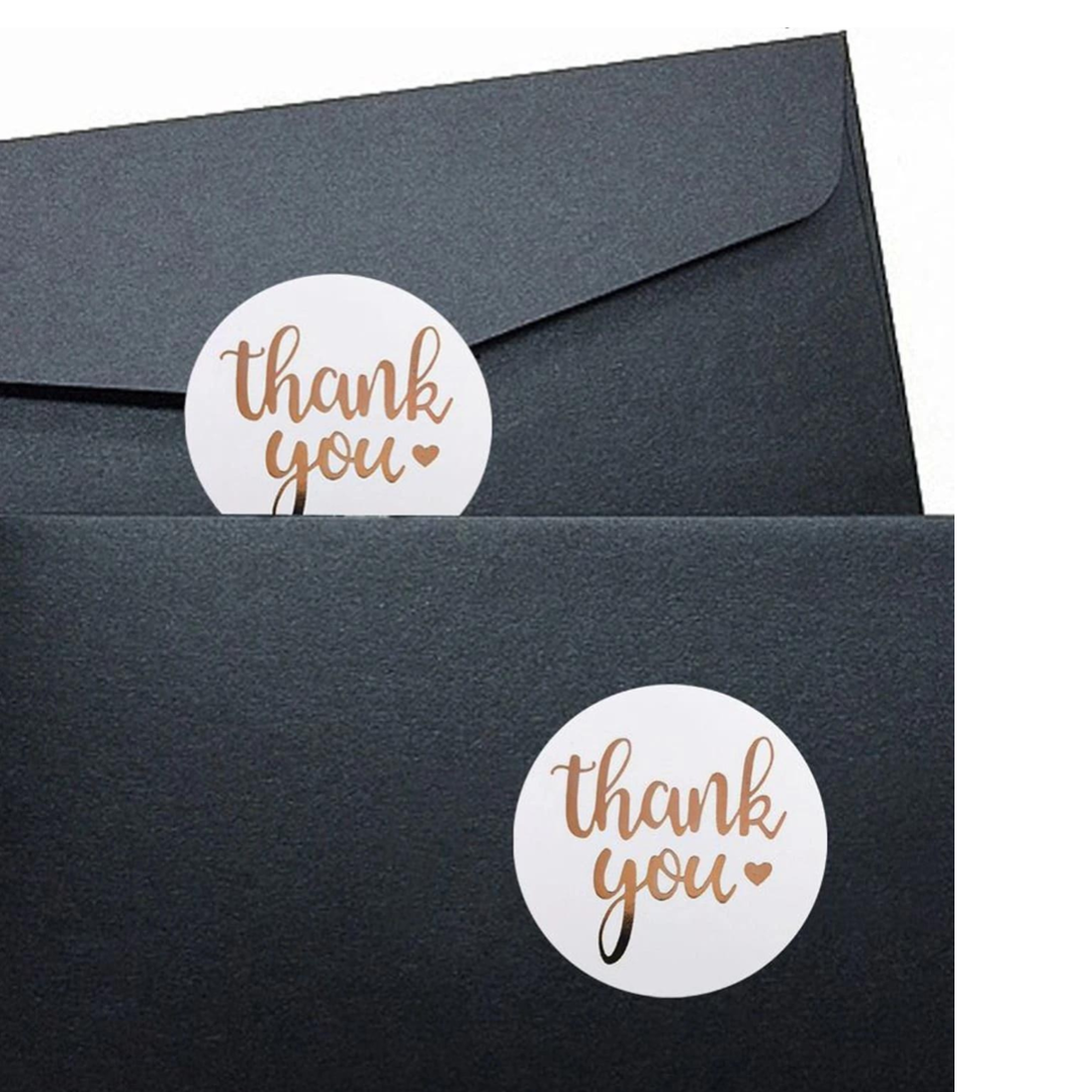 50pcs 1" Thank You Stickers