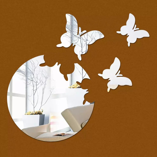 4pc Butterfly 3D Acrylic Mirror Surface Wall Sticker