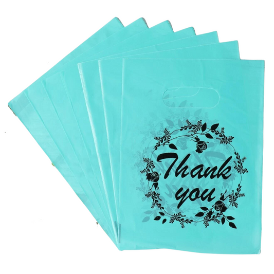 6x8 Teal Thank You Merchandise Bags