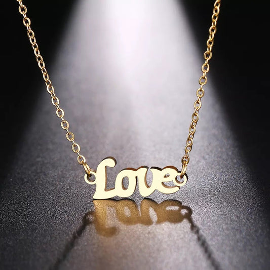 DOTIFI Gold LOVE Letter Stainless Steel Necklace