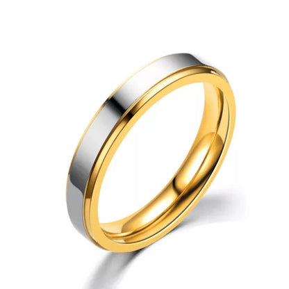 Gold with Silver Lining Stainless Steel Couples Rings