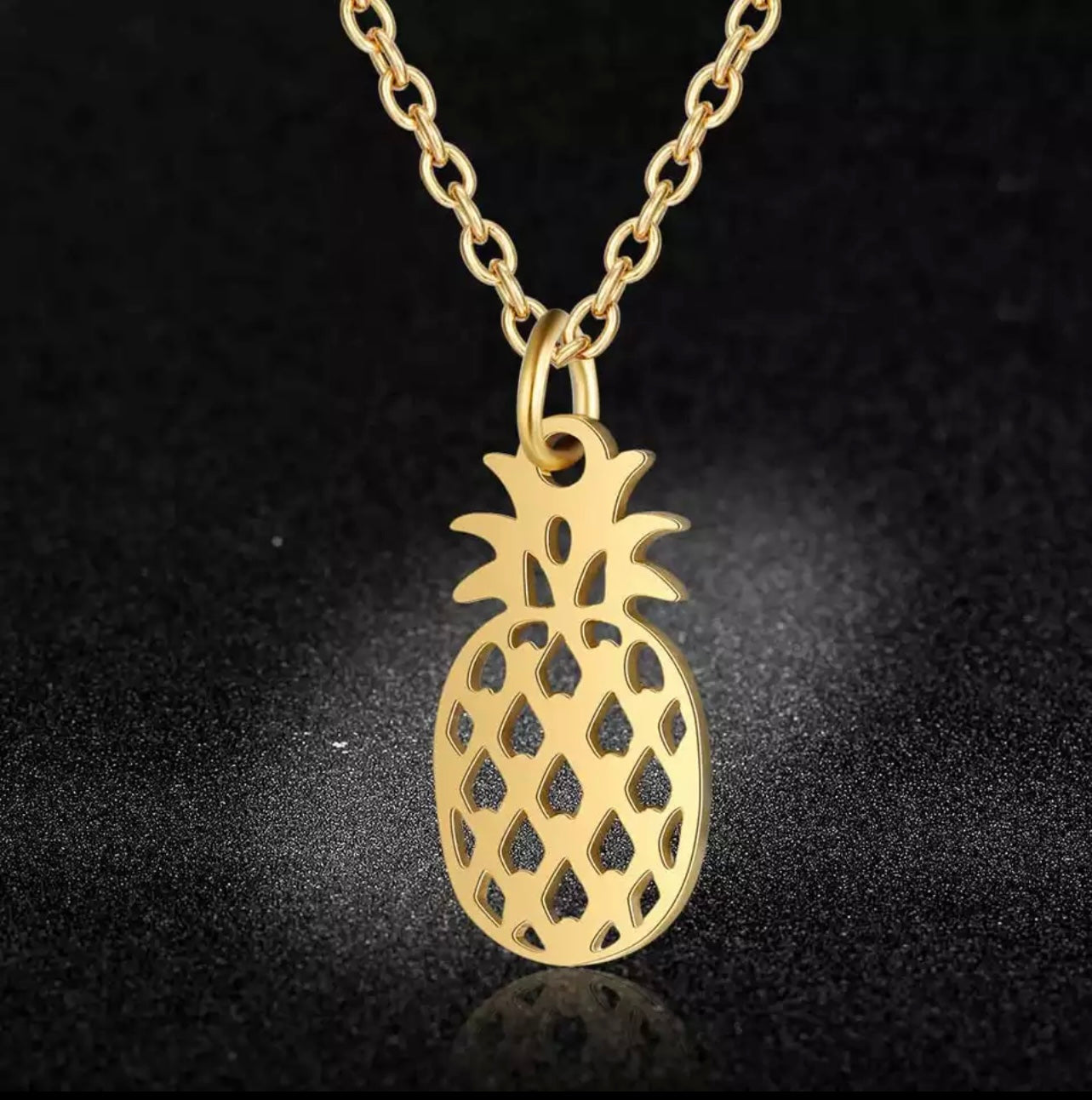 Gold Pineapple Stainless Steel Necklace