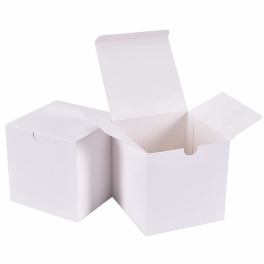 5pcs 4x4x4 Cardboard Gift Boxes with Lid (White)