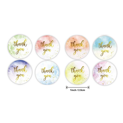 50pcs 1" Thank You Stickers