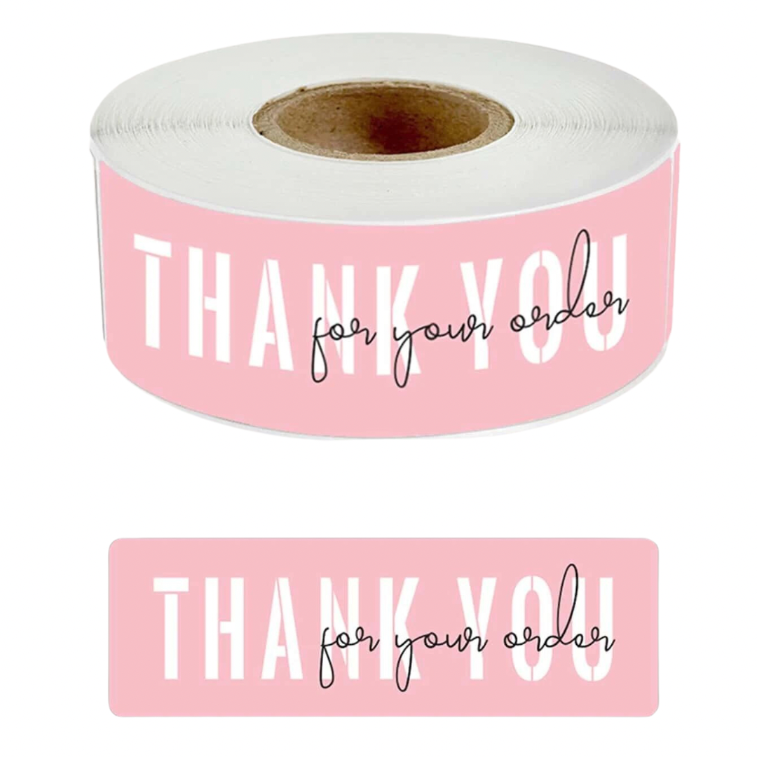 25pcs 1"x3" Rectangle Thank You Stickers