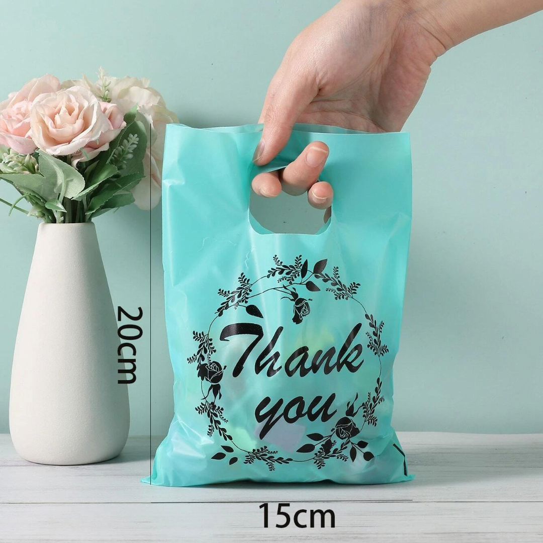 6x8 Teal Thank You Merchandise Bags