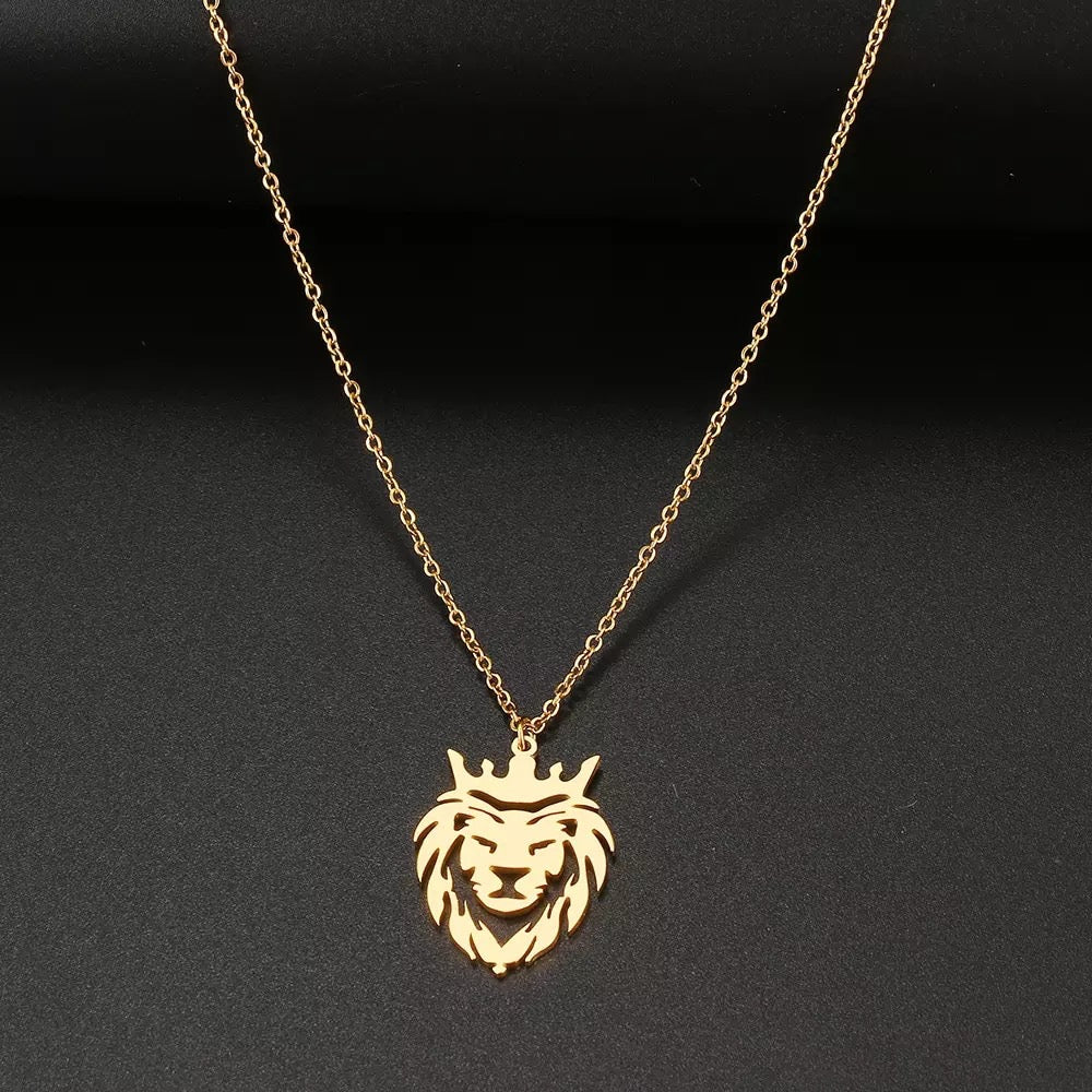 Lion Crown Stainless Steel Necklace