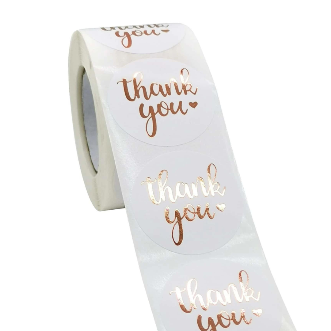 50pcs 1" Thank You Stickers