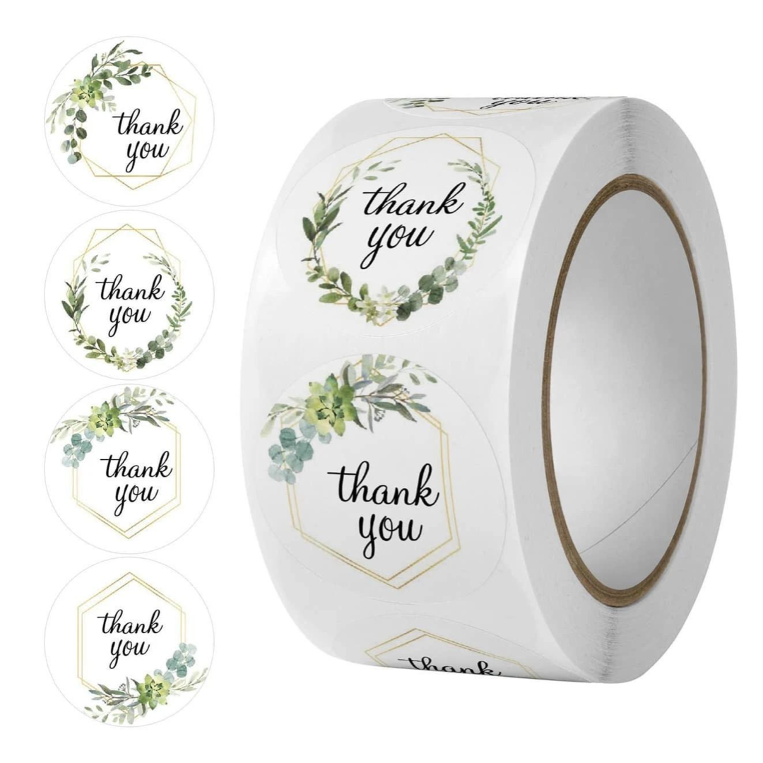 50pcs 1" Thank You Stickers