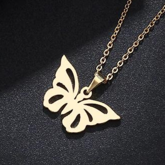 DOTIFI Gold Butterfly Stainless Steel Necklace Style 2