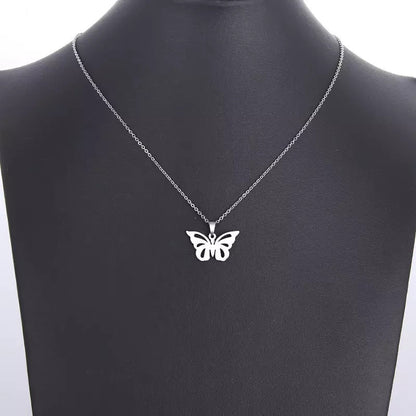 DOTIFI Silver Butterfly Stainless Steel Necklace Style 2