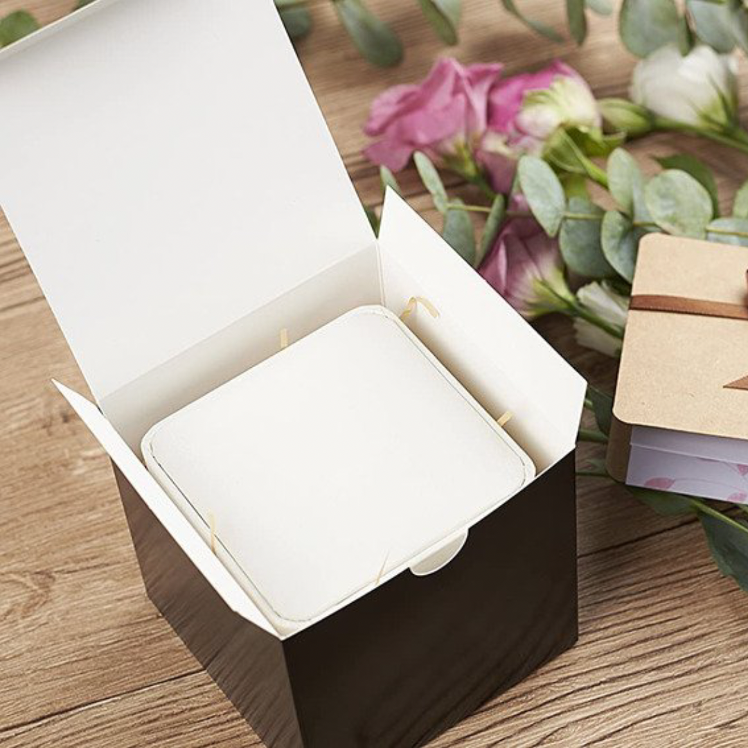 5pcs 4x4x4 Cardboard Gift Boxes with Lid (Black)