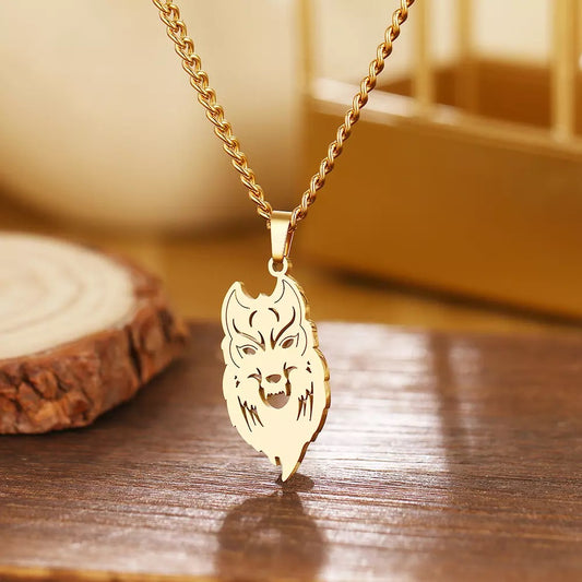 DOTIFI Wolf Head Stainless Steel Necklace