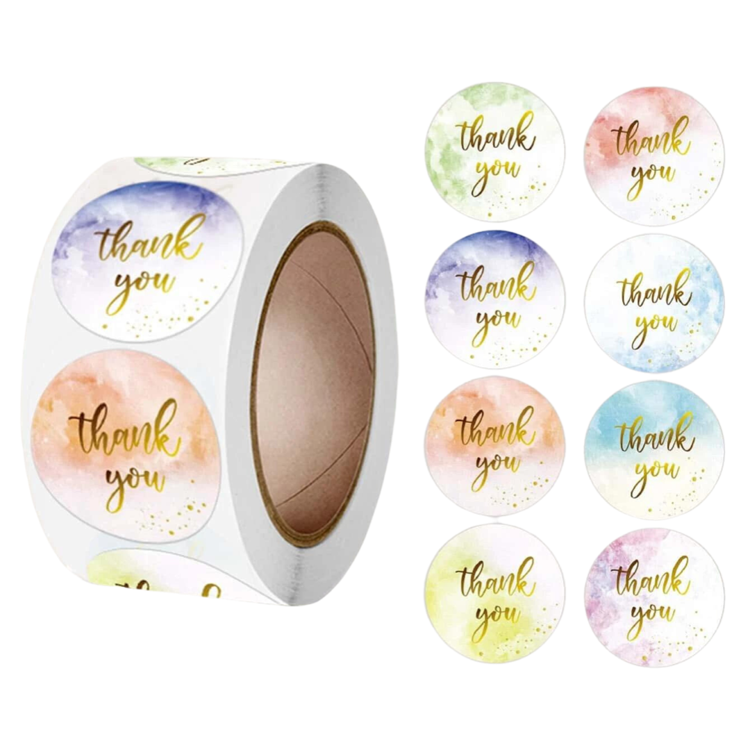 50pcs 1" Thank You Stickers