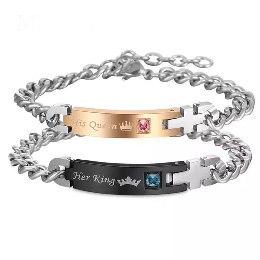 His Queen Her King Couples Bracelets