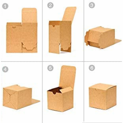 5pcs 4x4x4 Cardboard Gift Boxes with Lid (Black)