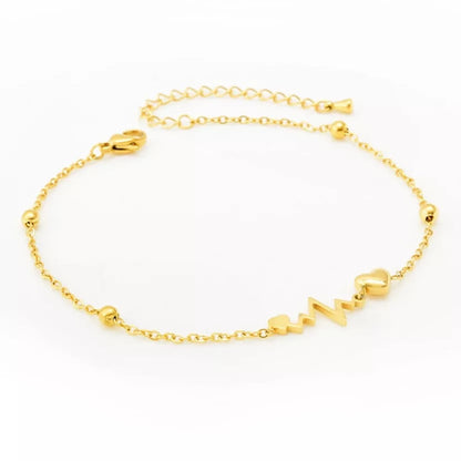 Heartbeat Stainless Steel Anklet