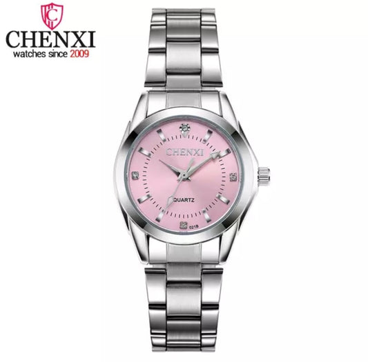 CHENXI Luxury Rhinestone Stainless Steel Watch for Women