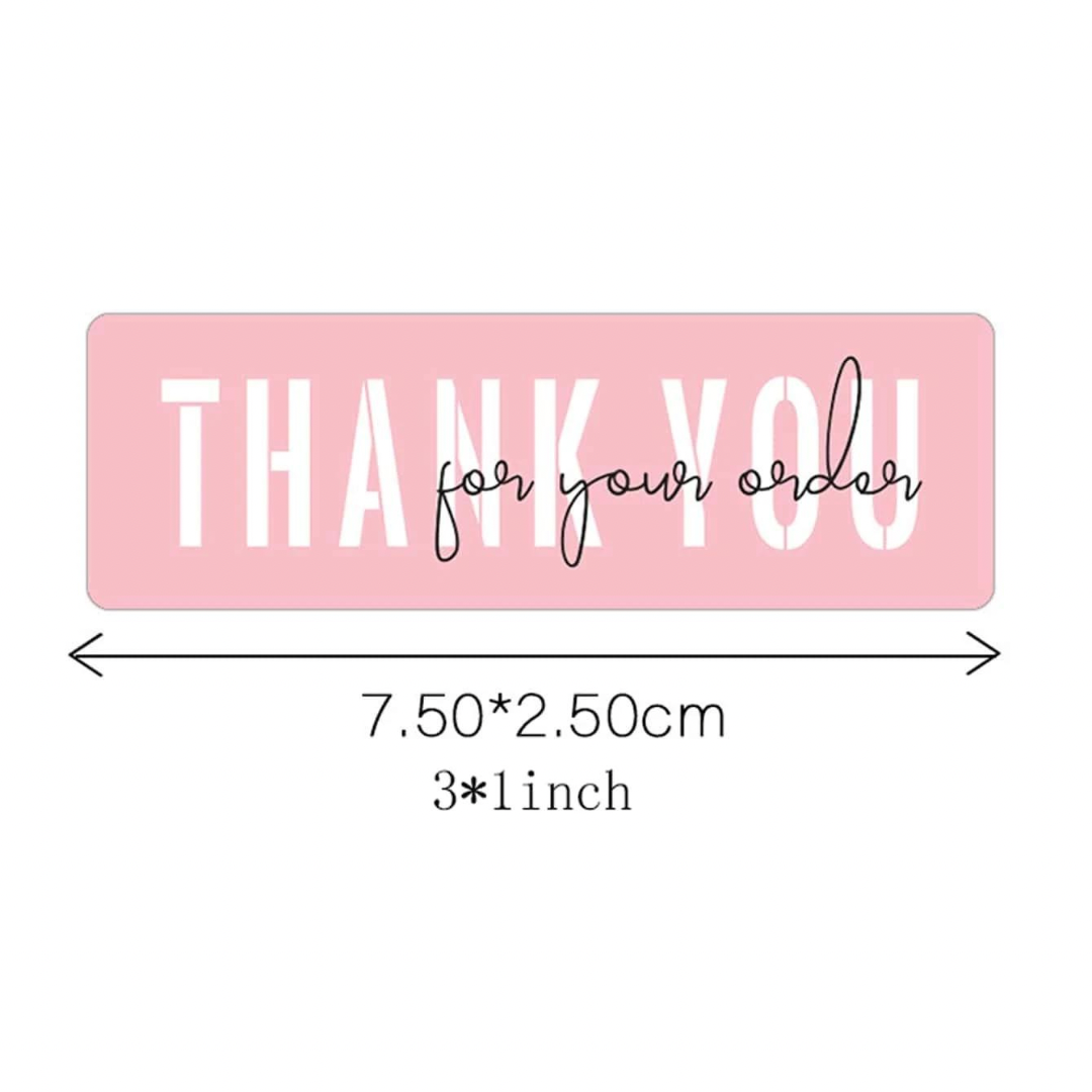 25pcs 1"x3" Rectangle Thank You Stickers