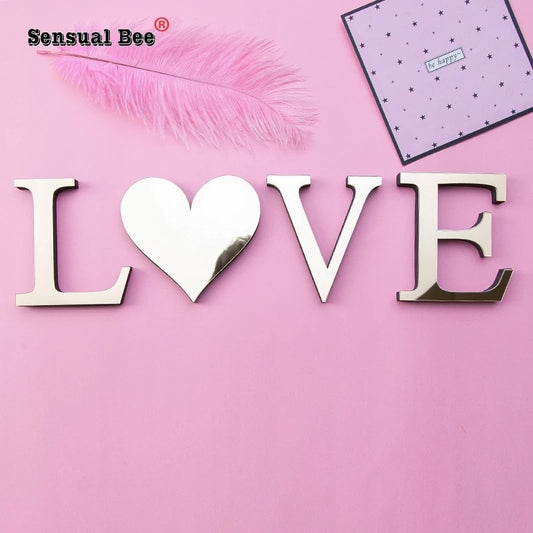 LOVE 3D Acrylic Mirror Surface Wall Sticker