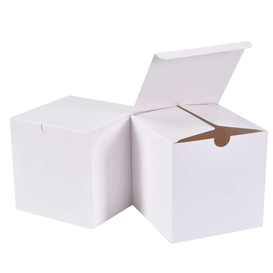 5pcs 4x4x4 Cardboard Gift Boxes with Lid (White)