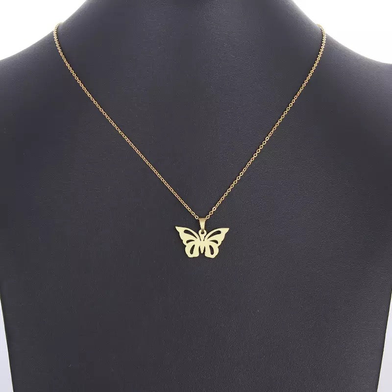 DOTIFI Gold Butterfly Stainless Steel Necklace Style 2