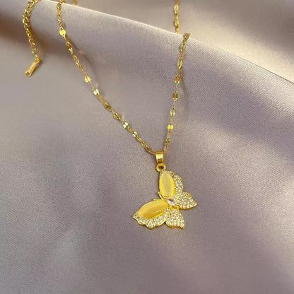 Vintage Butterfly Stainless Steel Necklace