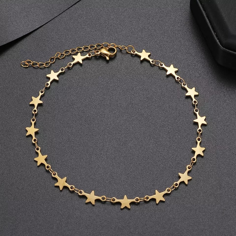 Five-Pointed Star Stainless Steel Anklet