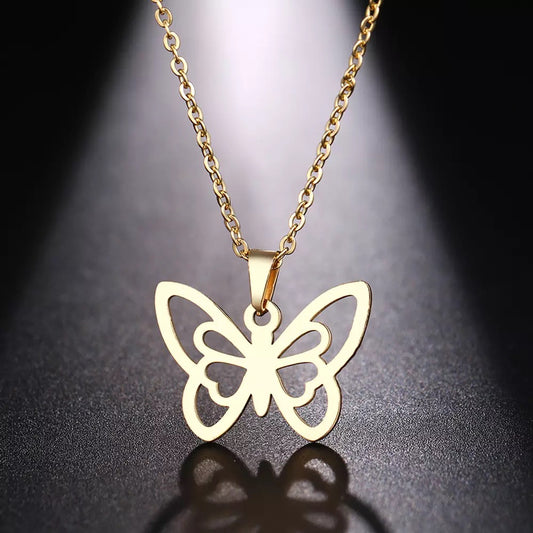 DOTIFI Gold Butterfly Stainless Steel Necklace Style 1
