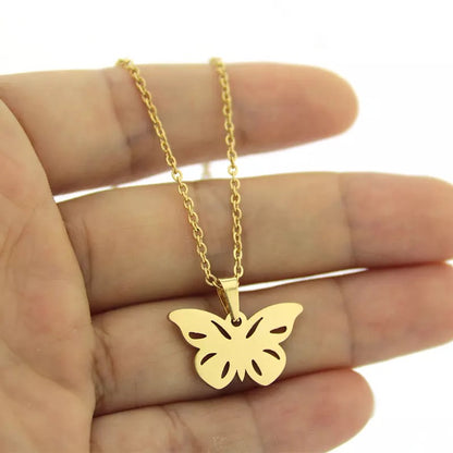 Stainless Steel Gold Necklace Set (Butterfly #G1)