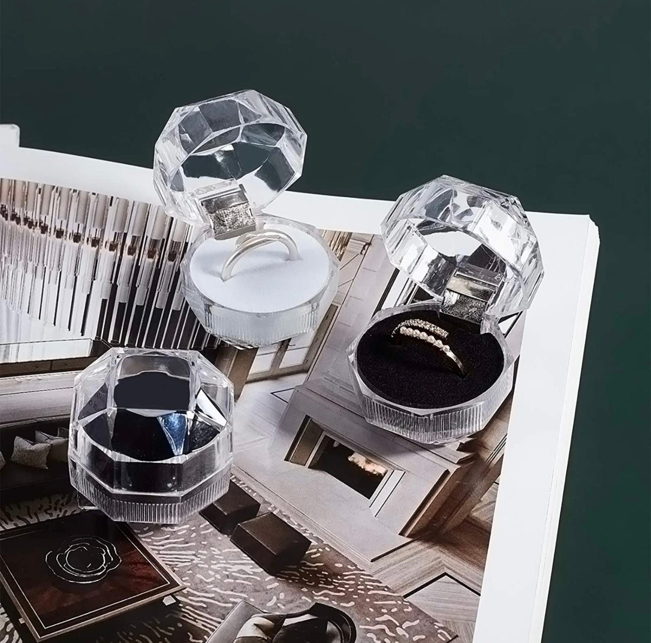 Transparent Crystal Ring Box