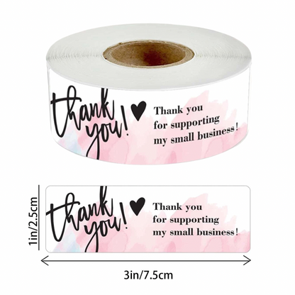 25pcs 1"x3" Rectangle Thank You Stickers