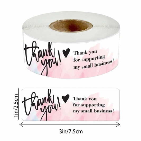 25pcs 1"x3" Rectangle Thank You Stickers