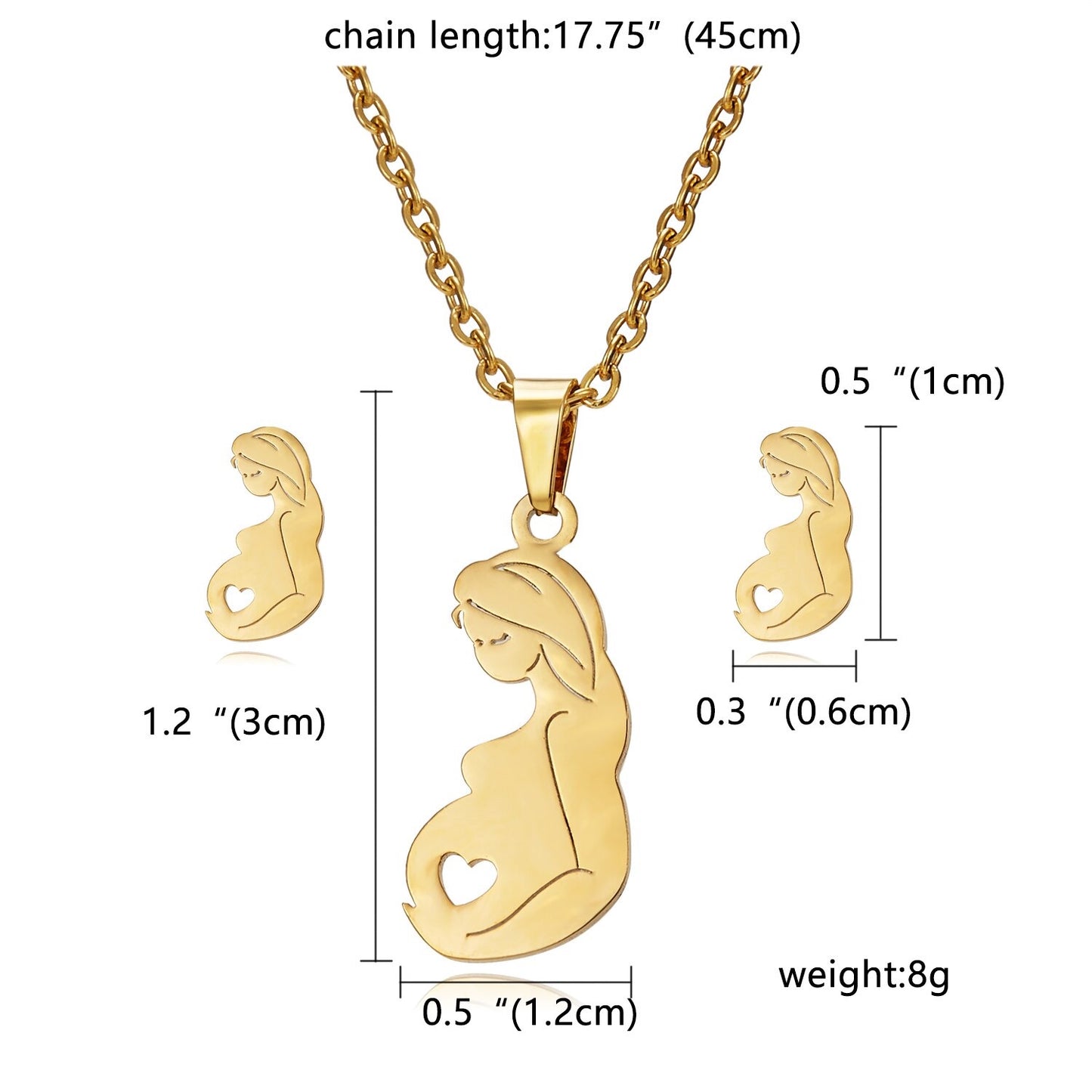 Stainless Steel Maternity Necklace Set