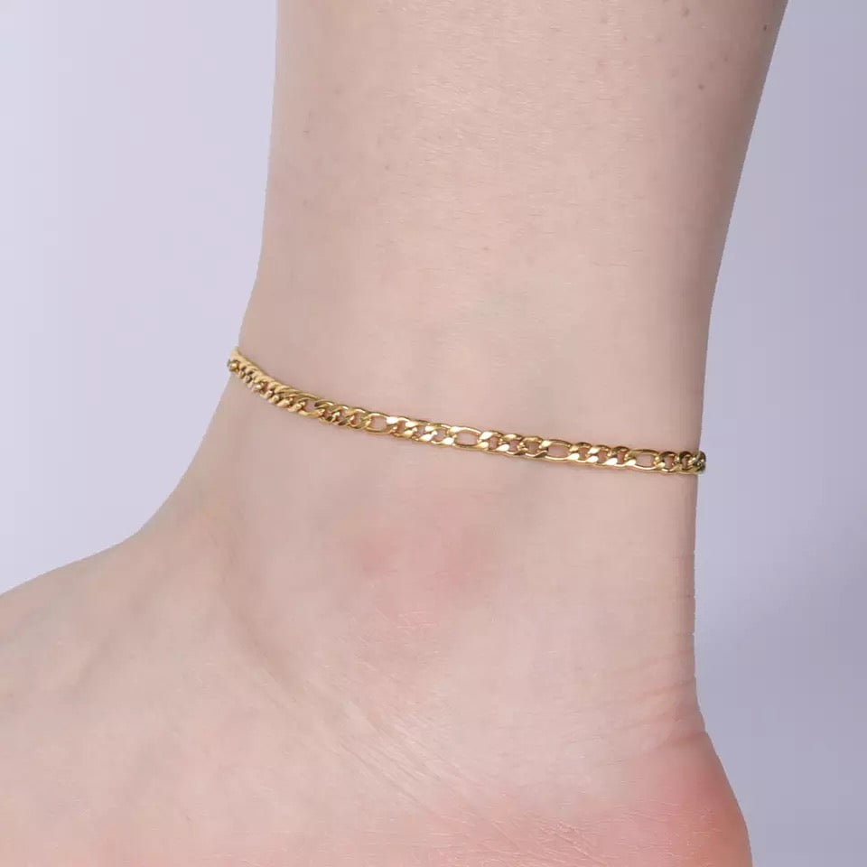 4MM Figaro Chain Stainless Steel Anklet