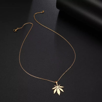 DOTIFI Gold Maple Leaf Stainless Steel Necklace