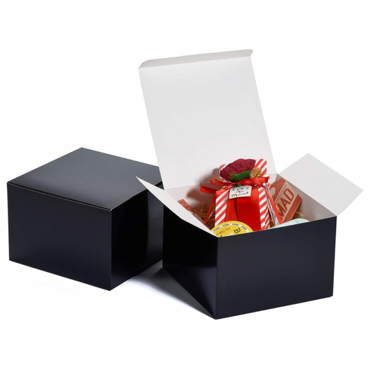 5pcs 6x6x4 Cardboard Gift Boxes with Lid (Black)