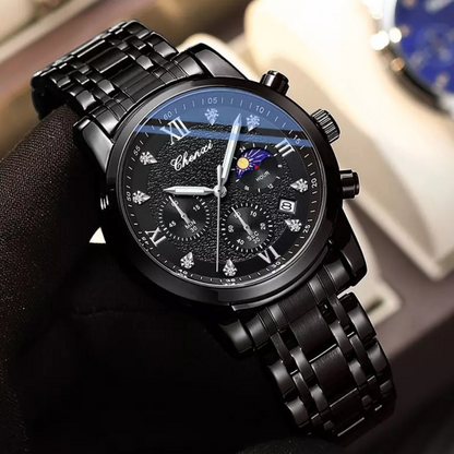 CHENXI Black Luxury Sports Stainless Steel Watch for Men